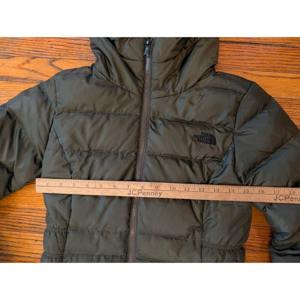 The North Face 550 Down Puffer Jacket Hoodie Parka Coat Women’s XS Green - Picture 7 of 11